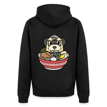 Morkie Dog Japonais Food Ramen Noodles - Veste à capuche bio Premium Unisexe - noir - Dos - Nico (187cm)