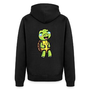 Meeresschildkröte Lachendes Emoticon - Unisex Premium Bio Zip Hoodie - Schwarz - Hinten - Nico (187cm)