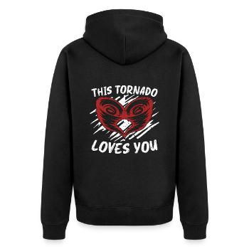 Tornadoes This Tornado Loves Storms Tornado Chaser - Unisex Premium Organic Zip Hoodie - black - Back - Nico (187cm)