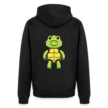 Émoticône Tortue de mer Tortue animale de mer - Veste à capuche bio Premium Unisexe - noir - Dos - Nico (187cm)