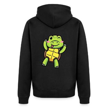 Émoticône de tortue de mer Amoureux des tortues - Veste à capuche bio Premium Unisexe - noir - Dos - Nico (187cm)