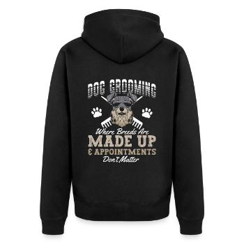 Toiletteur pour animaux de compagnie toilettage de chien Où toiletteur de salon pour animaux de compagnie - Veste à capuche bio Premium Unisexe - noir - Dos - Nico (187cm)