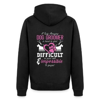 Toiletteur pour animaux de compagnie Un toiletteur de salon pour chiens vraiment incroyable - Veste à capuche bio Premium Unisexe - noir - Dos - Nico (187cm)