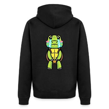 Tortue de mer triste émoticône pleurante - Veste à capuche bio Premium Unisexe - noir - Dos - Nico (187cm)