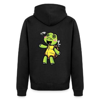 Émoticône de tortue de mer Amoureux des tortues - Veste à capuche bio Premium Unisexe - noir - Dos - Nico (187cm)