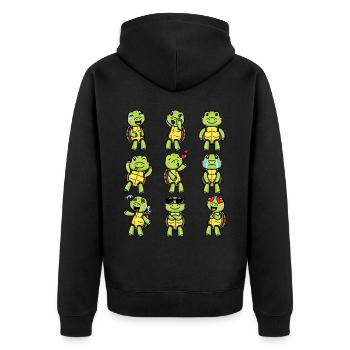 Émoticône de tortue de mer Amoureux des tortues - Veste à capuche bio Premium Unisexe - noir - Dos - Nico (187cm)