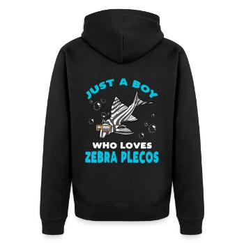 Poisson-chat zèbre Hypancistrus Poissonnier Gardien - Veste à capuche bio Premium Unisexe - noir - Dos - Nico (187cm)