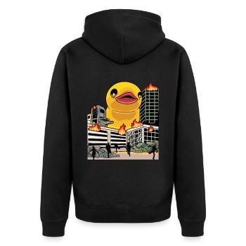 Lustige Riesige Gummi-enten-liebhaber Kinder - Unisex Premium Bio Zip Hoodie - Schwarz - Hinten - Nico (187cm)