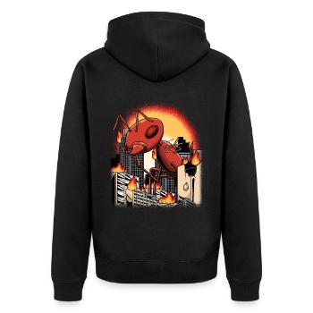 Fire ant Red ant - Unisex Premium Organic Zip Hoodie - black - Back - Nico (187cm)