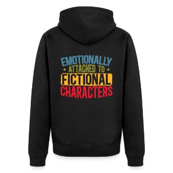 Emotionally Attached To Fictional Characters Comic - Unisex Premium Organic Zip Hoodie - black - Back - Nico (187cm)