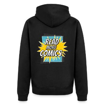 Read More Comics Comic Reader Fictional Characters - Unisex Premium Organic Zip Hoodie - black - Back - Nico (187cm)