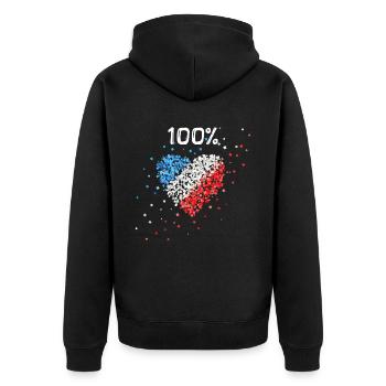 French flag France France fan French - Unisex Premium Organic Zip Hoodie - black - Back - Nico (187cm)