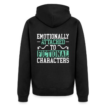 Emotionally Attached To Fictional Characters Comic - Unisex Premium Organic Zip Hoodie - black - Back - Nico (187cm)