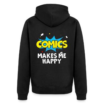 Comics Collector Comic Reader Fictional Characters - Unisex Premium Organic Zip Hoodie - black - Back - Nico (187cm)