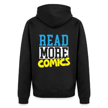 Read More Comics Comic Reader Fictional Characters - Unisex Premium Organic Zip Hoodie - black - Back - Nico (187cm)