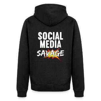 Social Media Savage Job Gestionnaire de médias sociaux - Veste à capuche bio Premium Unisexe - noir - Dos - Nico (187cm)