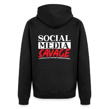 Social Media Savage Job Gestionnaire de médias sociaux - Veste à capuche bio Premium Unisexe - noir - Dos - Nico (187cm)