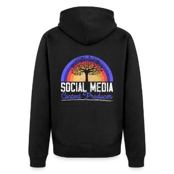 Producteur de contenu de médias sociaux Gestionnaire de médias sociaux - Veste à capuche bio Premium Unisexe - noir - Dos - Nico (187cm)