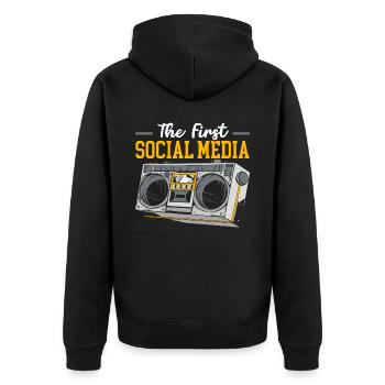 Le premier emploi de médias sociaux Gestionnaire de médias sociaux - Veste à capuche bio Premium Unisexe - noir - Dos - Nico (187cm)