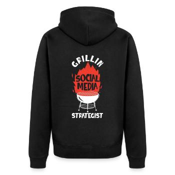 Grillin Stratège en médias sociaux Profession - Veste à capuche bio Premium Unisexe - noir - Dos - Nico (187cm)