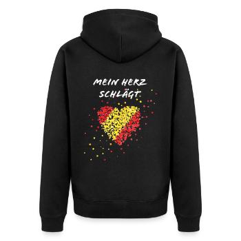 Drapeau espagnol battement de cœur Espagne Espagnol - Veste à capuche bio Premium Unisexe - noir - Dos - Nico (187cm)