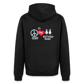 Peace Love Fou de Bassan à pieds bleus - Veste à capuche bio Premium Unisexe - noir - Dos - Nico (187cm)