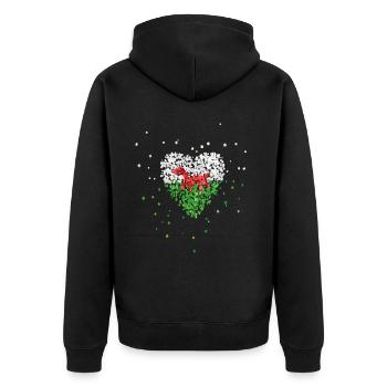 Wales Walesflagge Walesfahne Walesfan Sportfan - Unisex Premium Bio Zip Hoodie - Schwarz - Hinten - Nico (187cm)