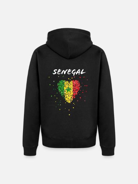Sénégal Sénégal Drapeau Sénégal Flag Football Fan Fan - Veste à capuche bio Premium Unisexe - noir