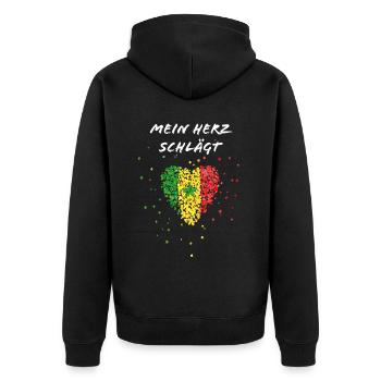 Sénégal Sénégal drapeau Sénégal fan de flag football - Veste à capuche bio Premium Unisexe - noir - Dos - Nico (187cm)