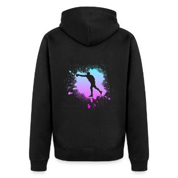 Boxing - Unisex Premium Organic Zip Hoodie - black - Back - Nico (187cm)