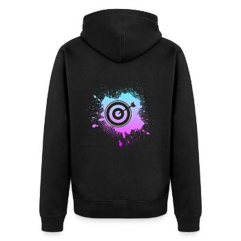Darts - Unisex Premium Organic Zip Hoodie - black - Back - Nico (187cm)