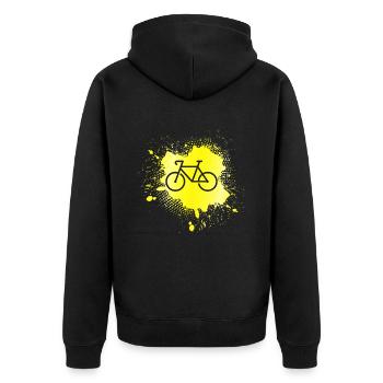 Bicycle - Unisex Premium Organic Zip Hoodie - black - Back - Nico (187cm)