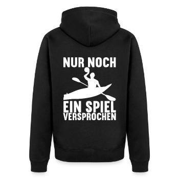 Kanupolo - Unisex Premium Bio Zip Hoodie - Schwarz - Hinten - Nico (187cm)