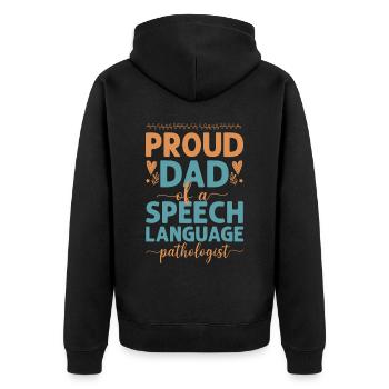 Speech Therapist Therapy Assistant - Unisex Premium Bio Zip Hoodie - Schwarz - Hinten - Nico (187cm)