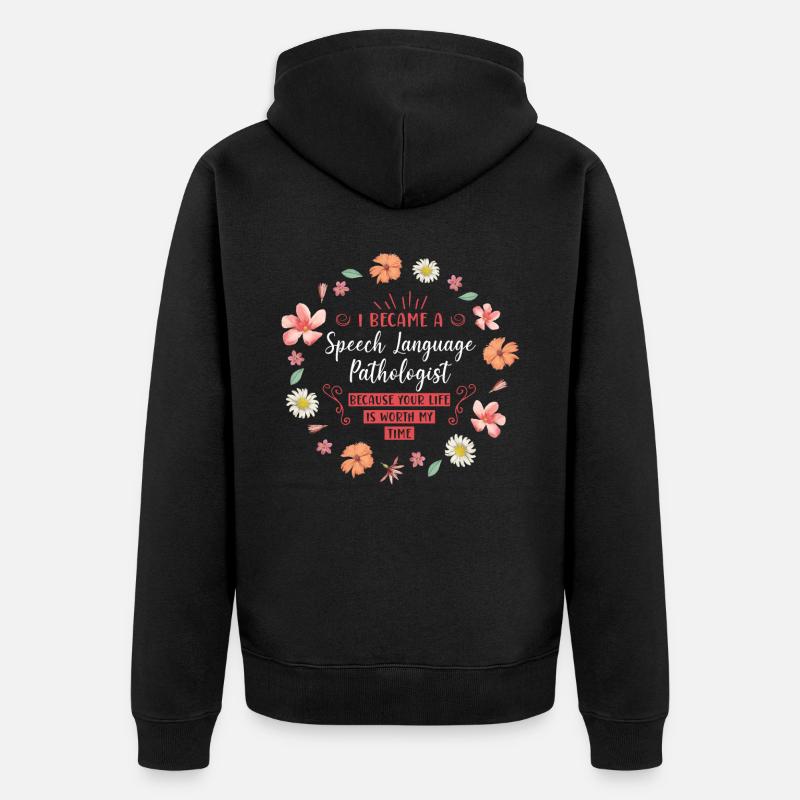 Speech Therapist Therapy Assistant - Unisex Premium Bio Zip Hoodie - Schwarz