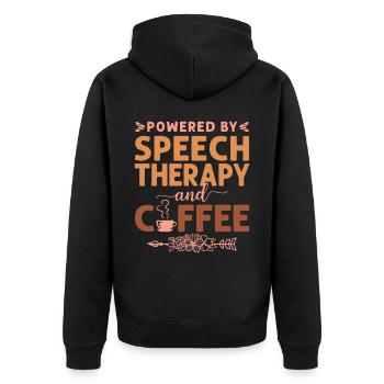 Speech Therapist Therapy Assistant - Unisex Premium Organic Zip Hoodie - black - Back - Nico (187cm)