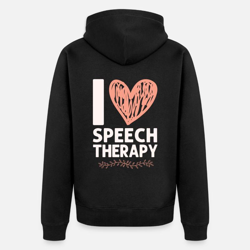 Speech Therapist Therapy Assistant - Unisex Premium Bio Zip Hoodie - Schwarz