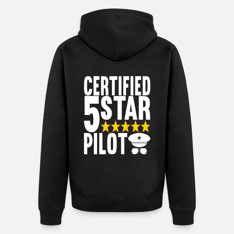 Pilot Flugzeug - Unisex Premium Bio Zip Hoodie - Schwarz
