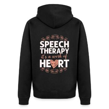 Speech Therapist Therapy Assistant - Unisex Premium Organic Zip Hoodie - black - Back - Nico (187cm)
