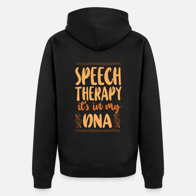 Speech Therapist Therapy Assistant - Unisex Premium Bio Zip Hoodie - Schwarz