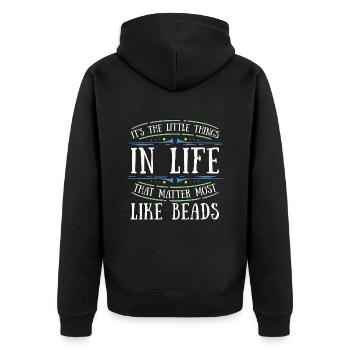 Beading It's The Little Things In Beadwork Beader - Unisex Premium Bio Zip Hoodie - Schwarz - Hinten - Nico (187cm)