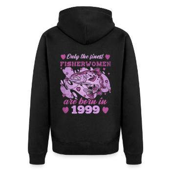 Les meilleures pêcheuses nées en 1999 Femmes 24e anniversaire - Veste à capuche bio Premium Unisexe - noir - Dos - Nico (187cm)