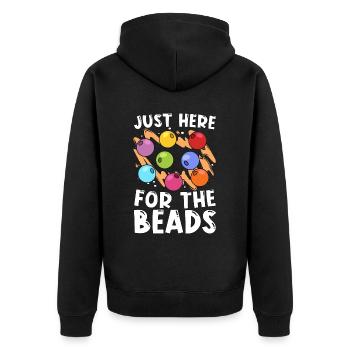 Beading Just Here For The Beadwork Jewelry Beader - Unisex Premium Bio Zip Hoodie - Schwarz - Hinten - Nico (187cm)