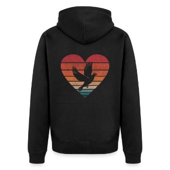 Lustig Taubenzüchter & Tauben Flüsterer Brieftaube - Unisex Premium Bio Zip Hoodie - Schwarz - Hinten - Nico (187cm)