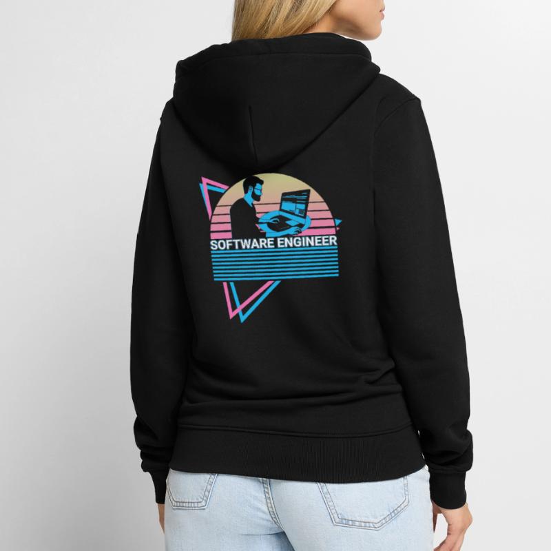 Software Engineer Software Engineering Retro Unisex Premium Organic Zip Hoodie
