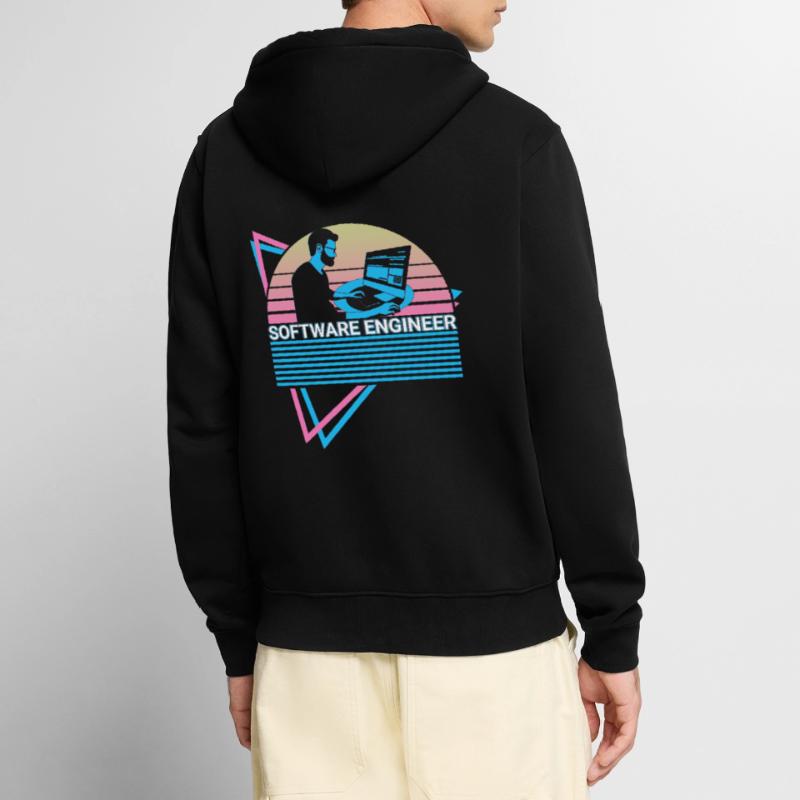 Software Engineer Software Engineering Retro Unisex Premium Organic Zip Hoodie