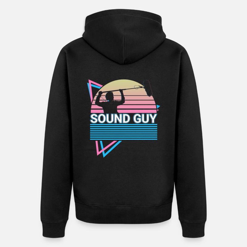 Tontechniker Retro - Unisex Premium Bio Zip Hoodie - Schwarz