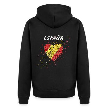 España Spain Spaniard Spanish Flag Flag - Unisex Premium Organic Zip Hoodie - black - Back - Nico (187cm)