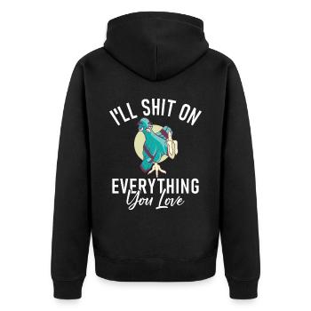 Funny Pigeon Fancier & Pigeons Whisperer Carrier Pigeon - Unisex Premium Organic Zip Hoodie - black - Back - Nico (187cm)