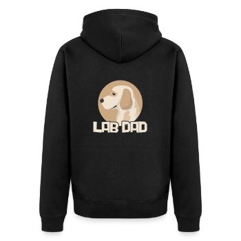 Labrador Father Dog Dogs Master Gift - Unisex Premium Organic Zip Hoodie - black - Back - Nico (187cm)